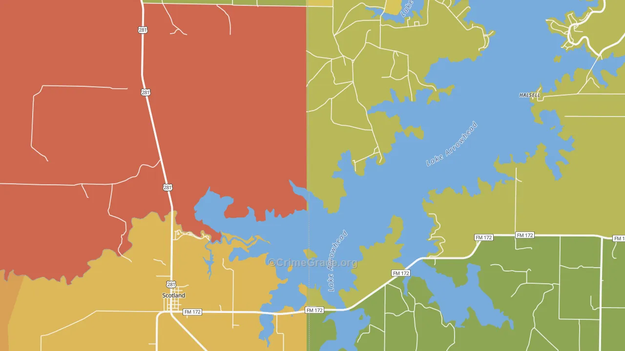 Scotland, TX Map of Vandalism Rates