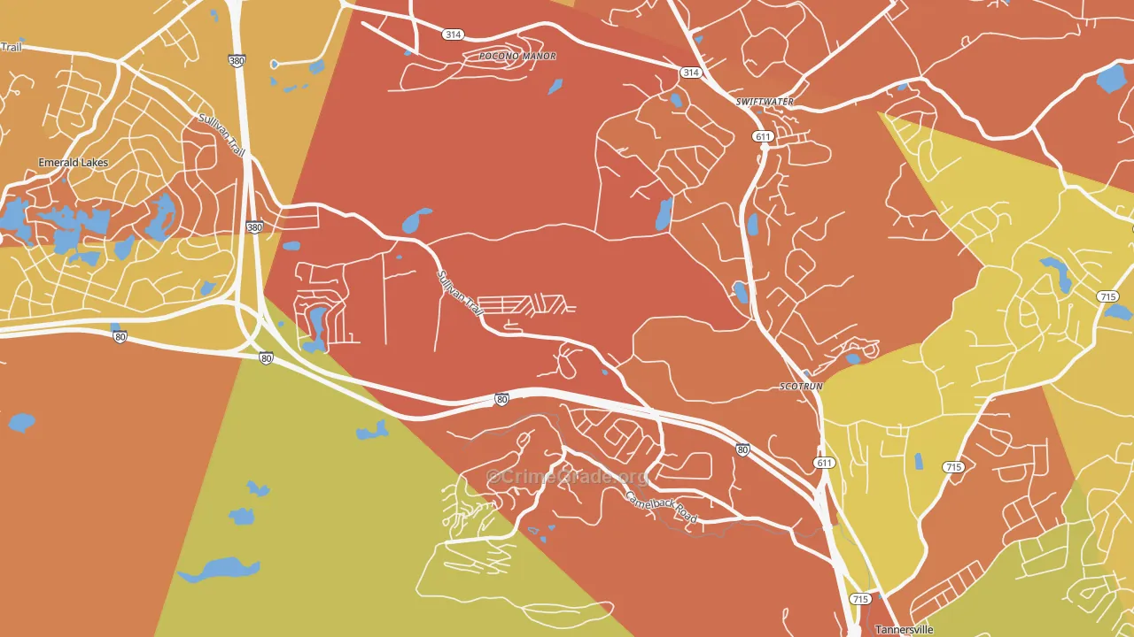 Scotrun, PA Map of Vandalism Rates