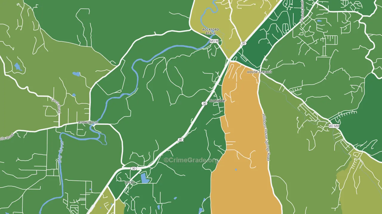 Scotsdale, MO Map of Vandalism Rates