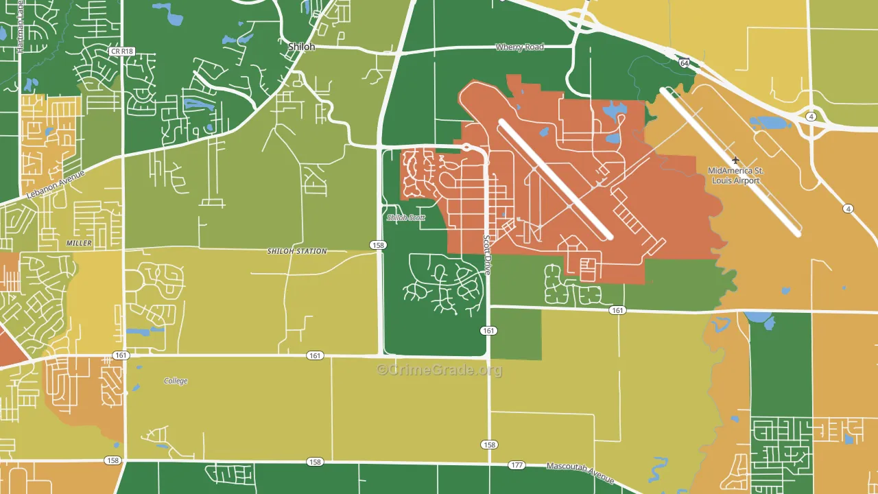 Scott AFB, IL Map of Vandalism Rates