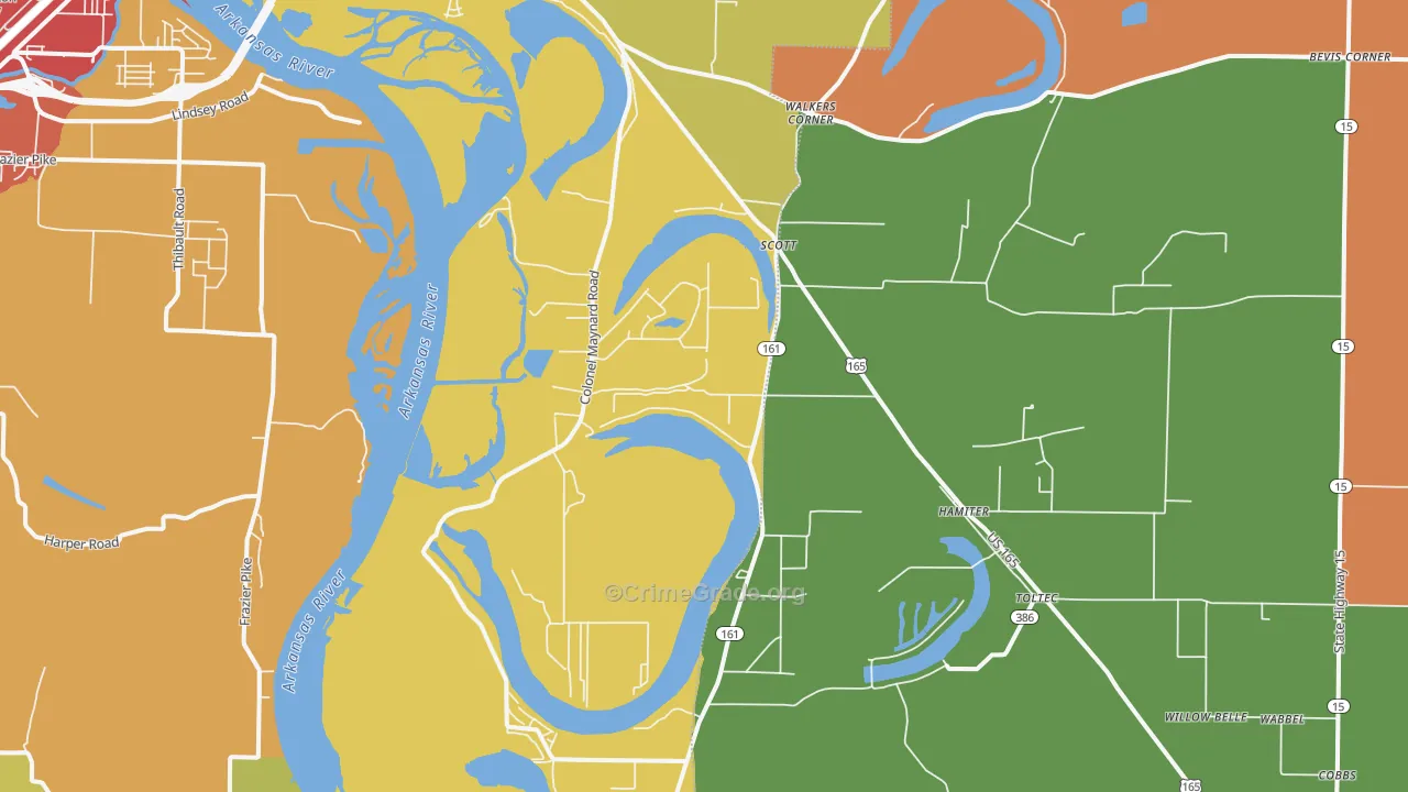Scott, AR Map of Vandalism Rates