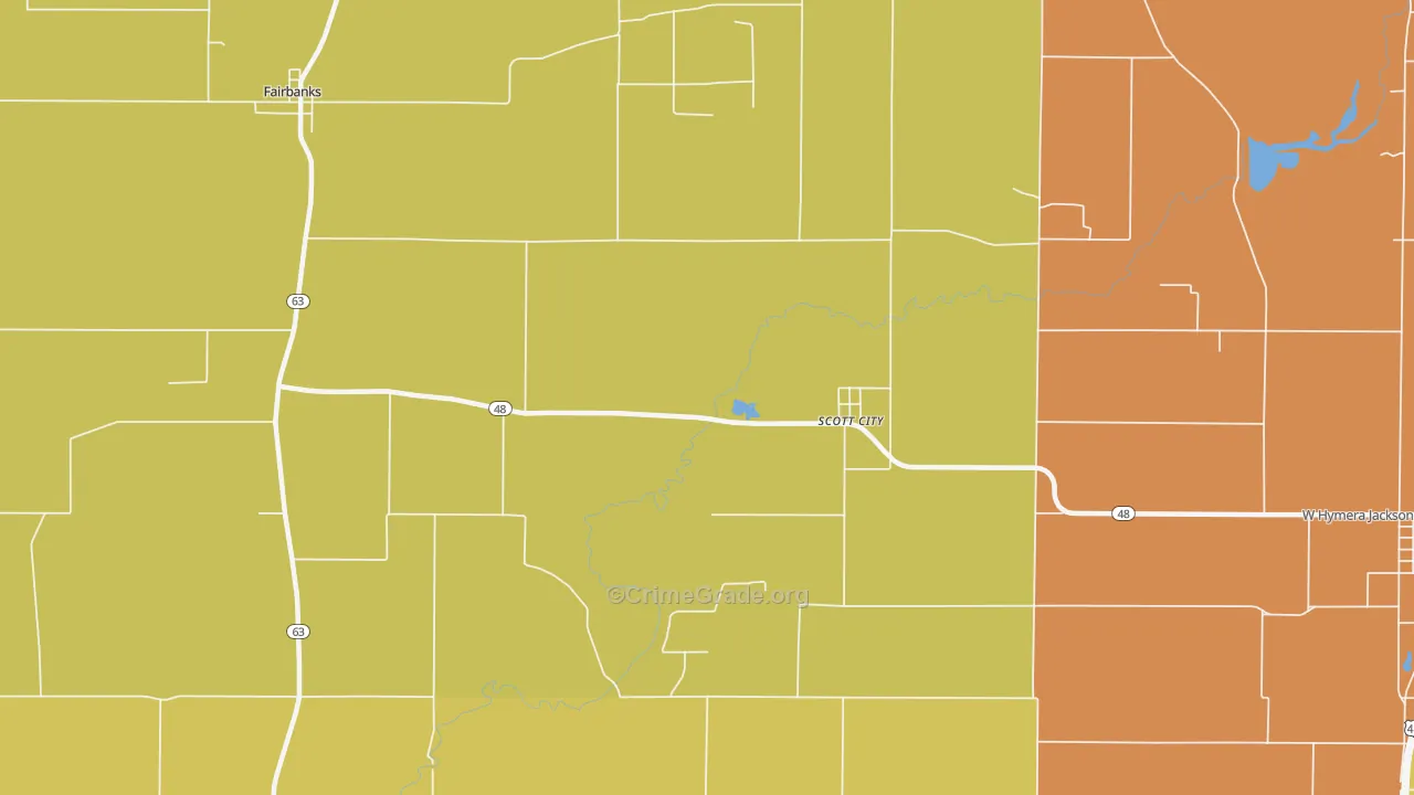 Scott City, IN Map of Vandalism Rates
