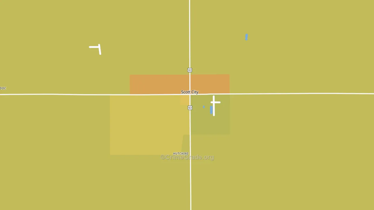 Scott City, KS Map of Vandalism Rates