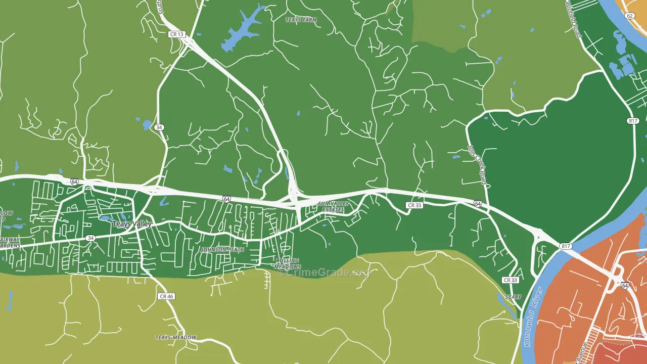Scott Depot, WV Map of Vandalism Rates