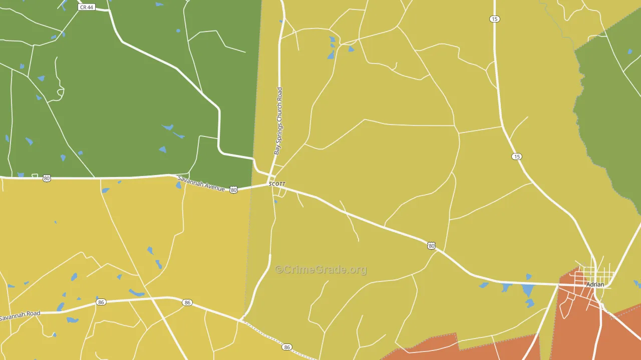 Scott, GA Map of Vandalism Rates