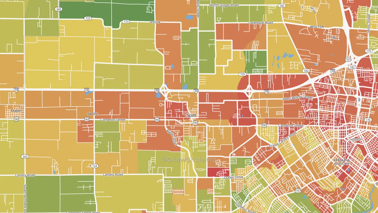 Scott, LA Map of Vandalism Rates