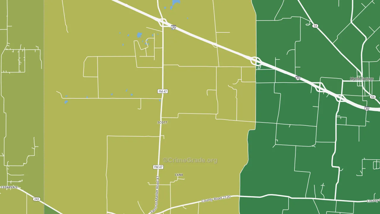 Scott, TX Map of Vandalism Rates