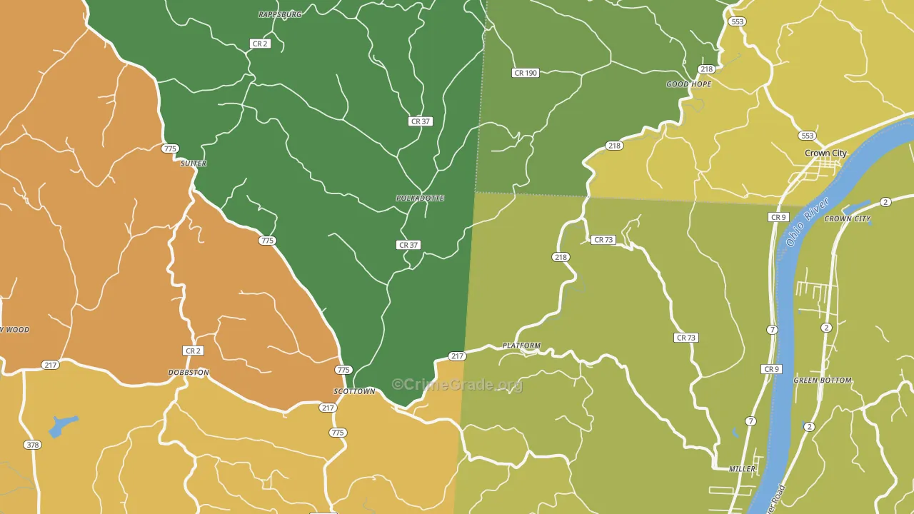 Scottown, OH Map of Vandalism Rates