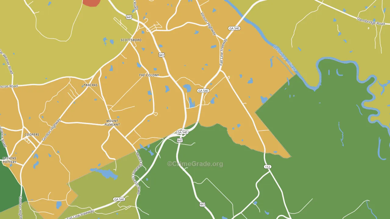 Scottsboro, GA Map of Vandalism Rates