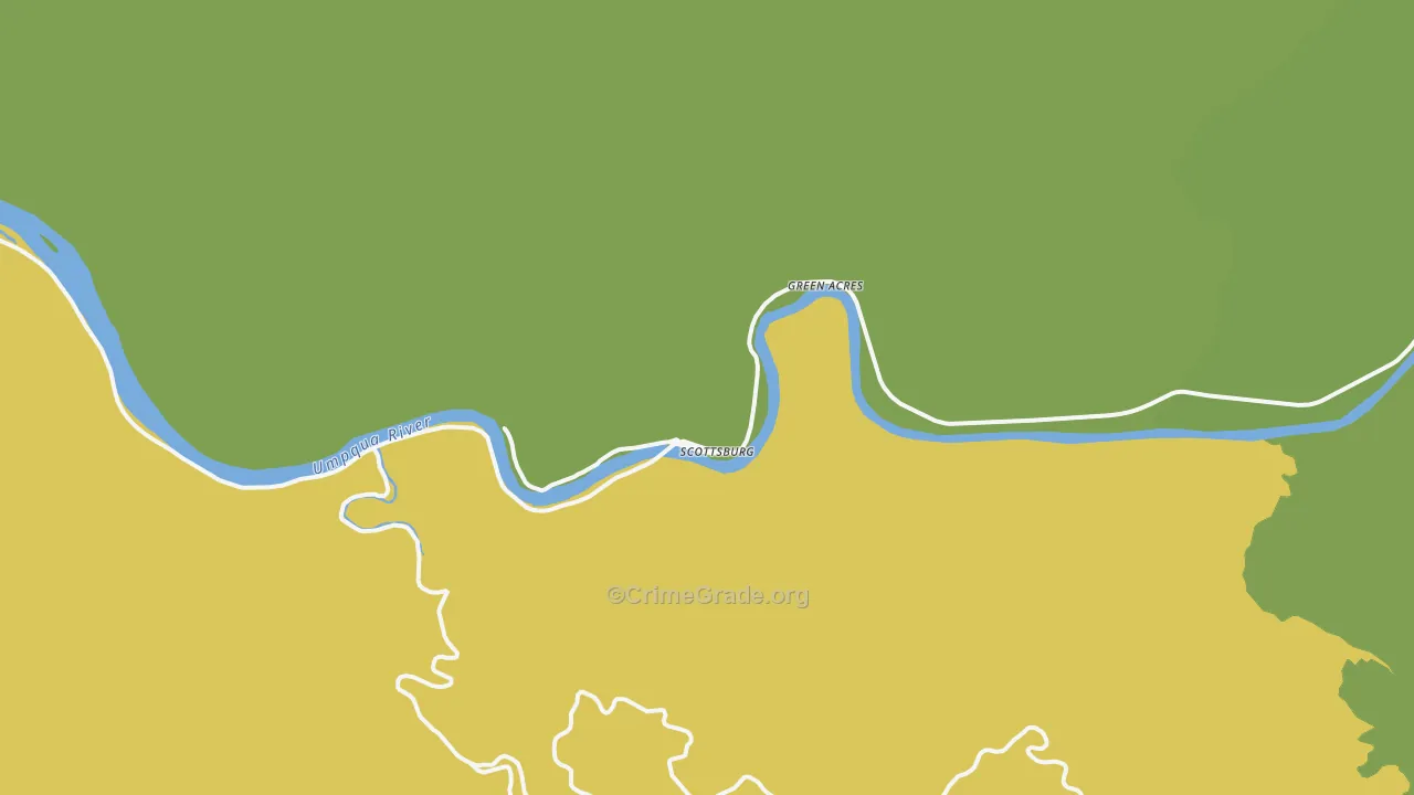 Scottsburg, OR Map of Vandalism Rates