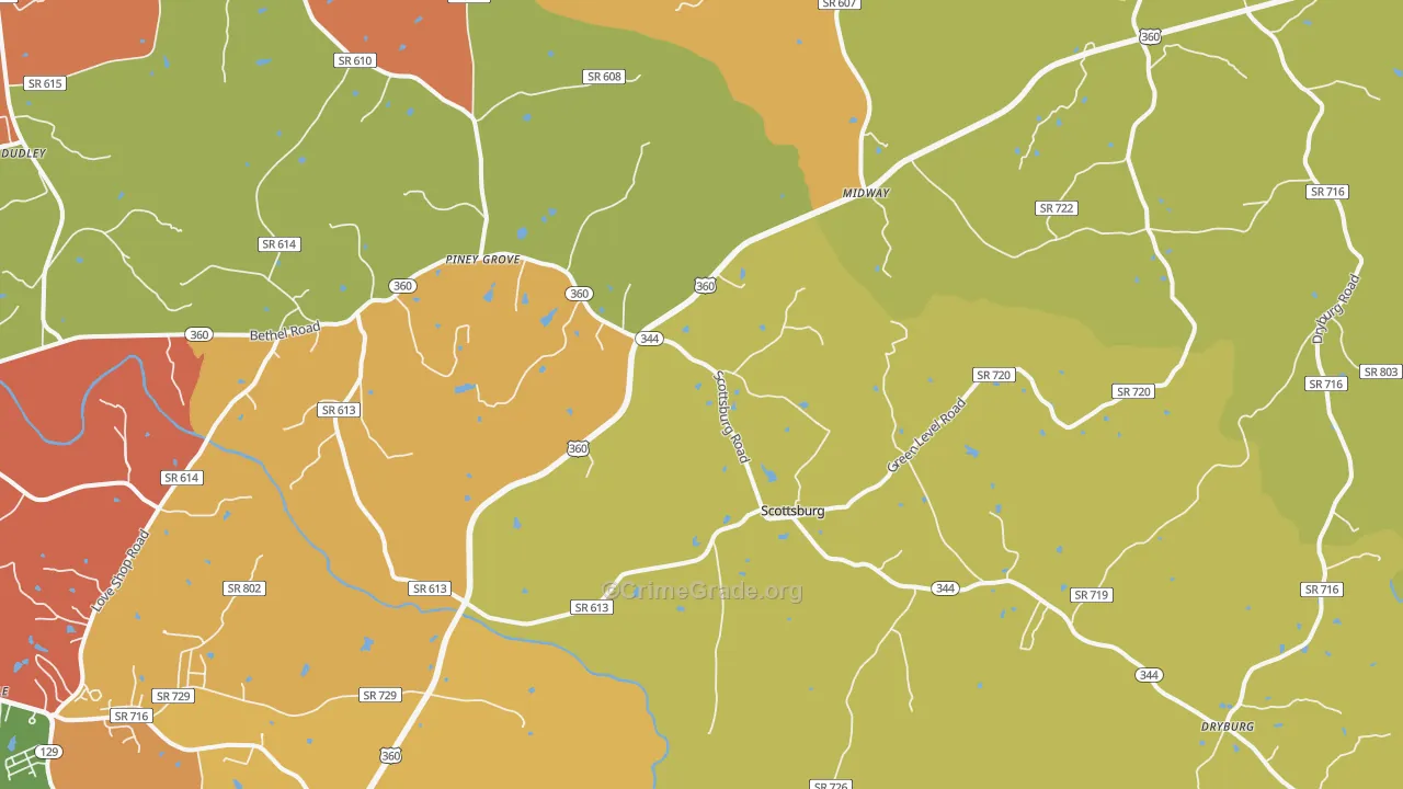 Scottsburg, VA Map of Vandalism Rates