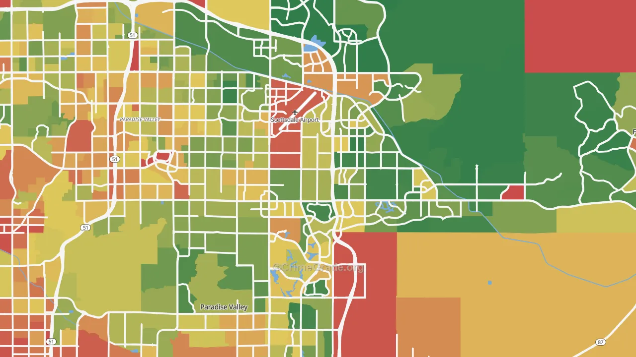 Scottsdale, AZ Map of Vandalism Rates