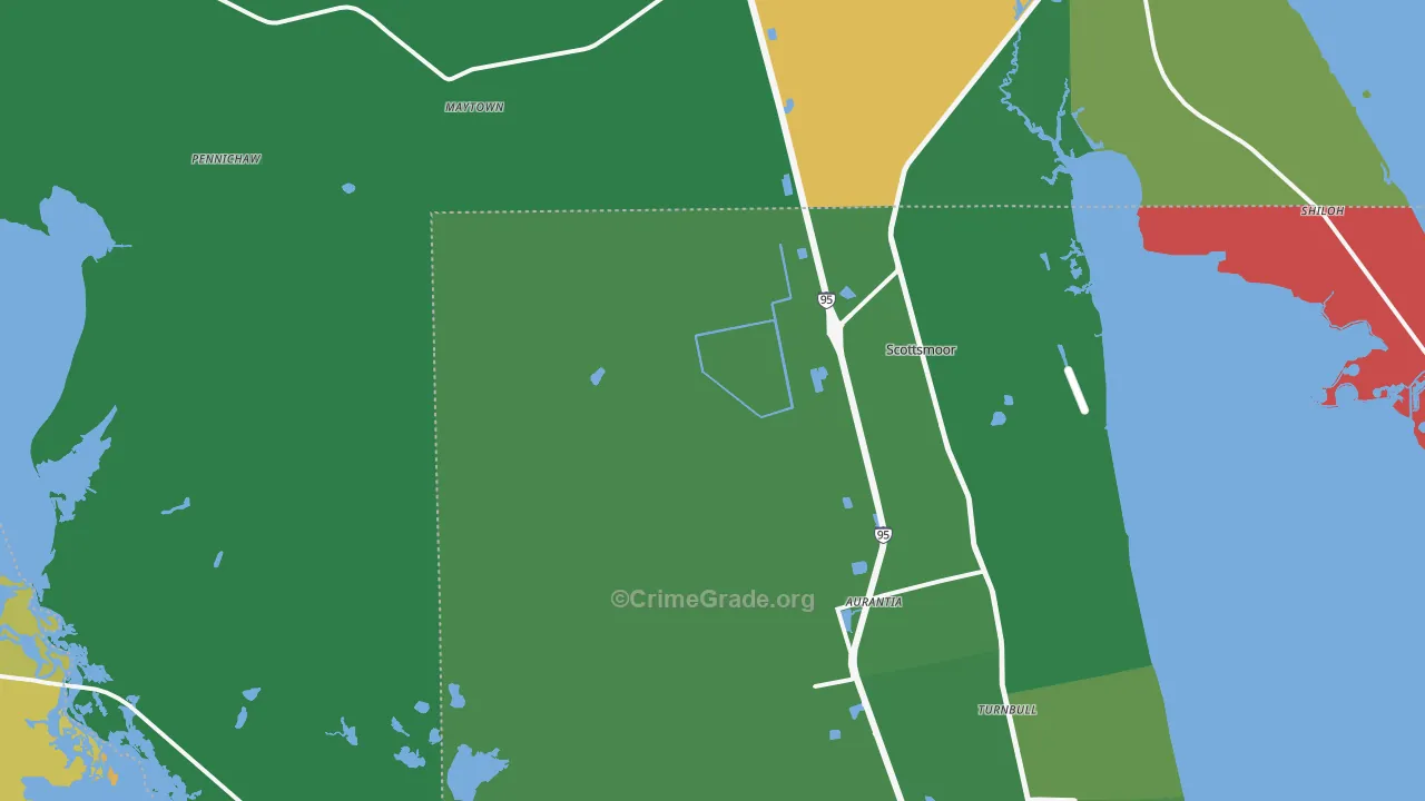 Scottsmoor, FL Map of Vandalism Rates