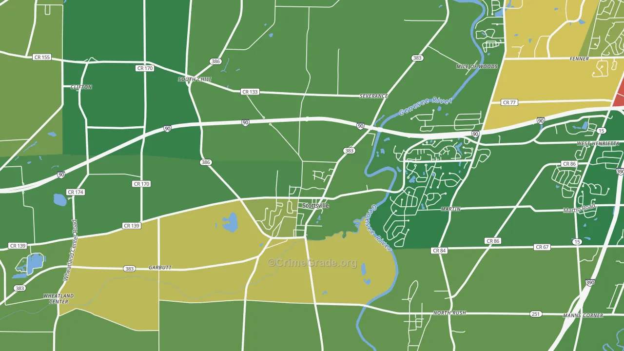 Scottsville, NY Map of Vandalism Rates