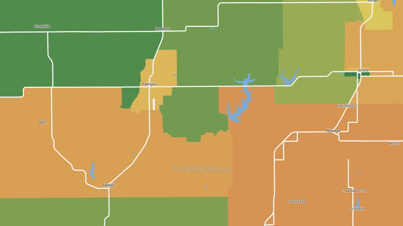 Scottville, IL Map of Vandalism Rates