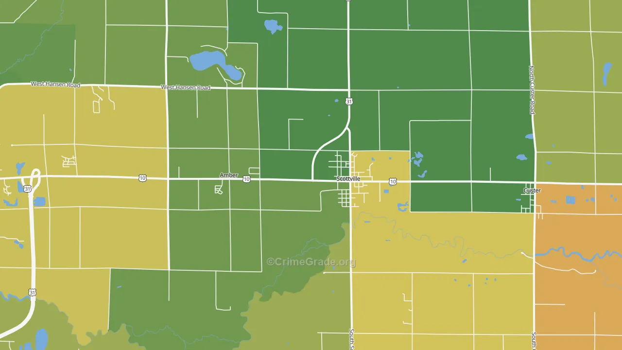 Scottville, MI Map of Vandalism Rates