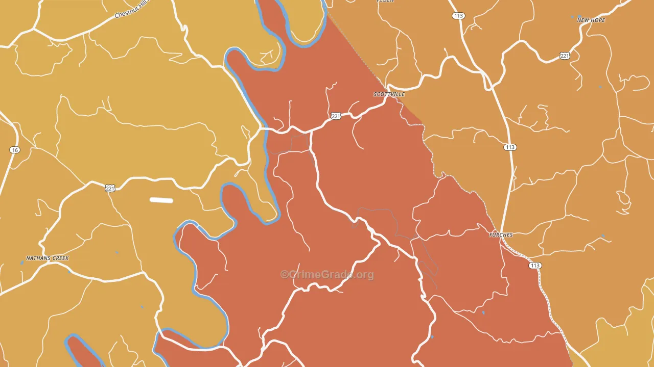 Scottville, NC Map of Vandalism Rates