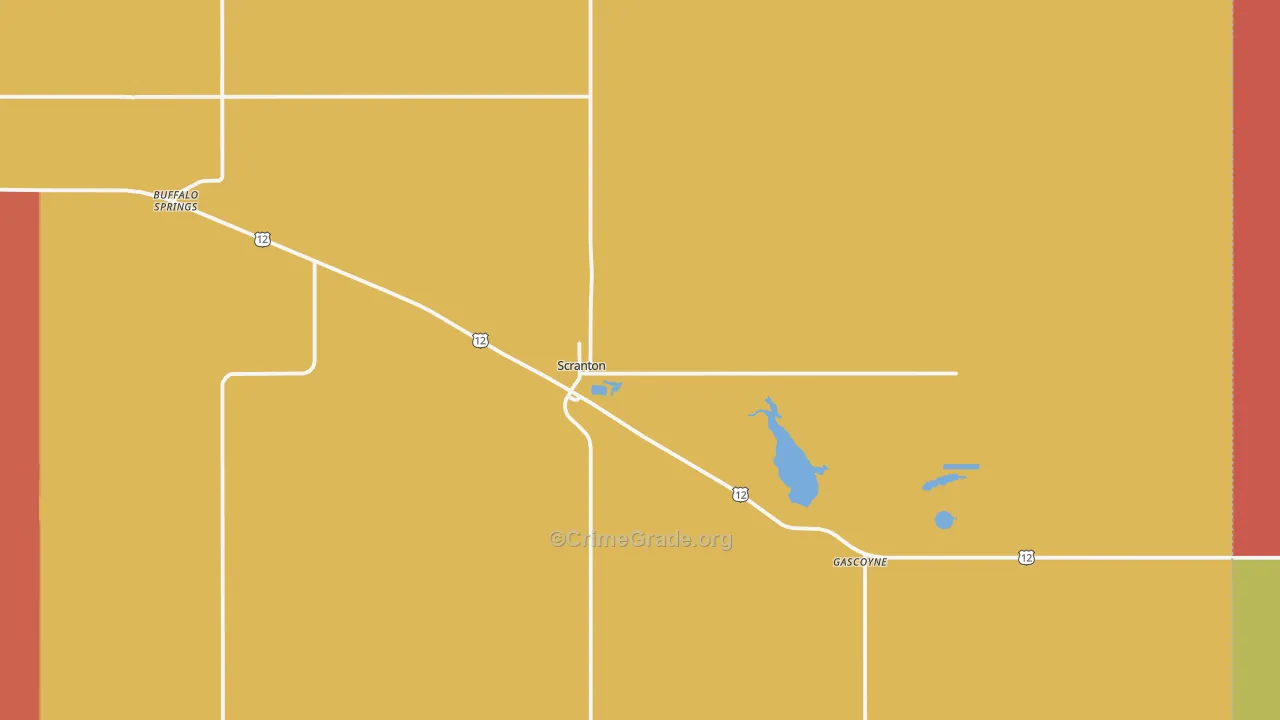 Scranton, ND Map of Vandalism Rates