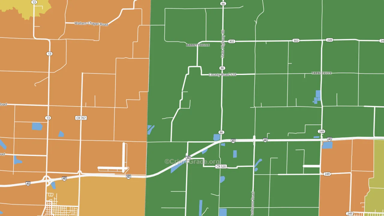Screeton, AR Map of Vandalism Rates