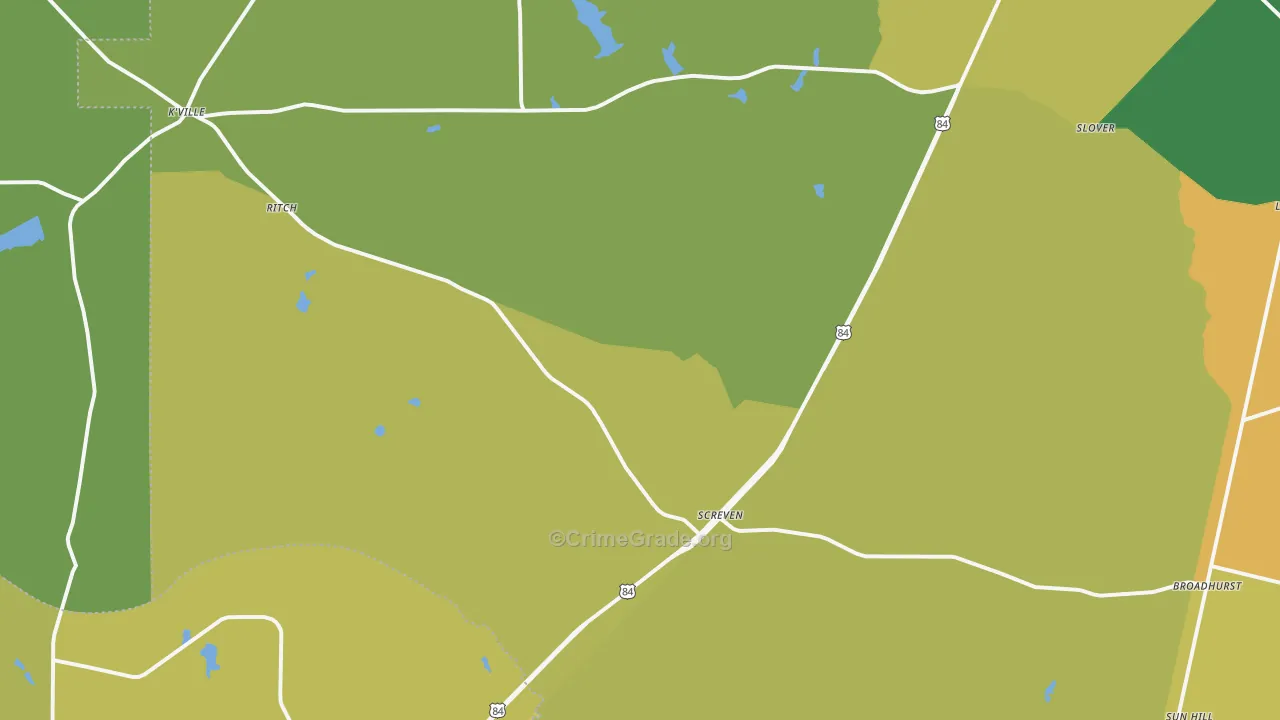 Screven, GA Map of Vandalism Rates