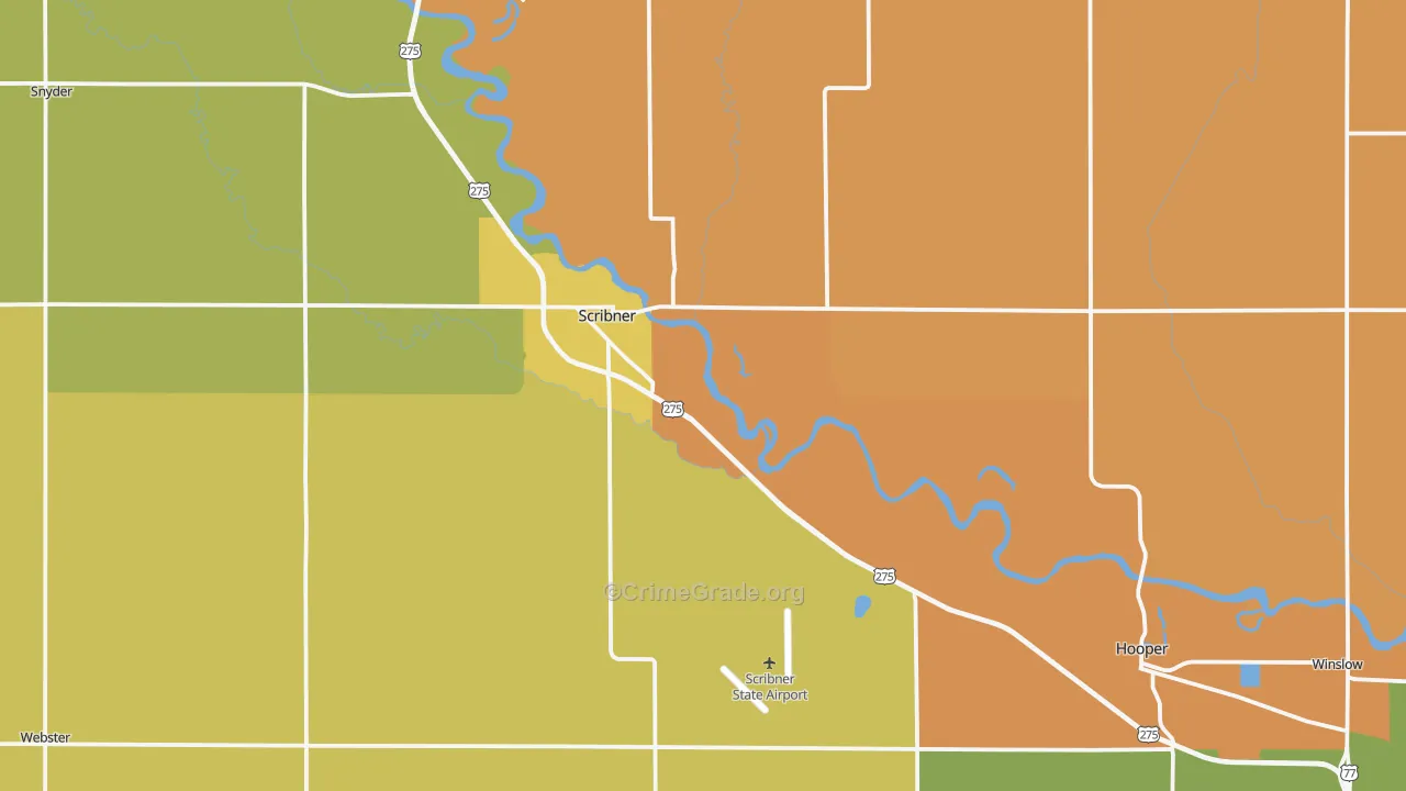 Scribner, NE Map of Vandalism Rates