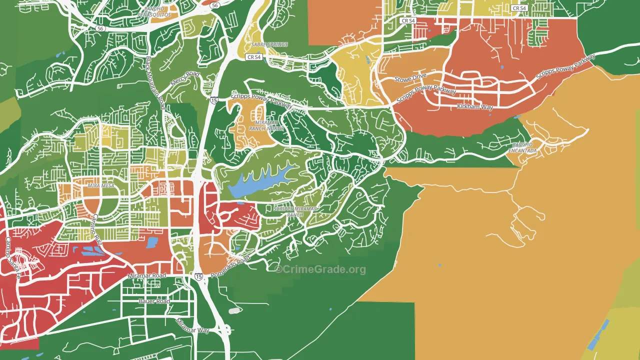 Scripps Ranch, San Diego, CA Map of Vandalism Rates