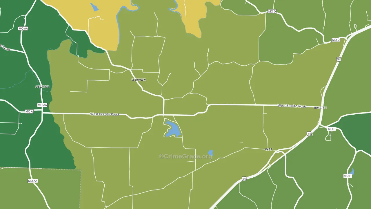 Scrivner, MO Map of Vandalism Rates
