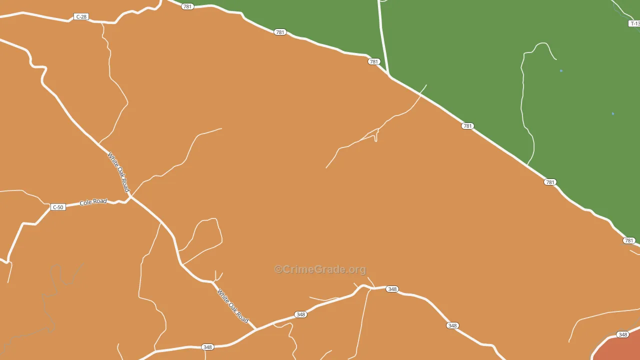 Scrub Ridge, OH Map of Vandalism Rates