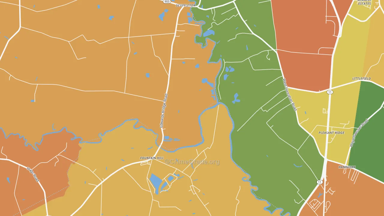Scuffleton, NC Map of Vandalism Rates