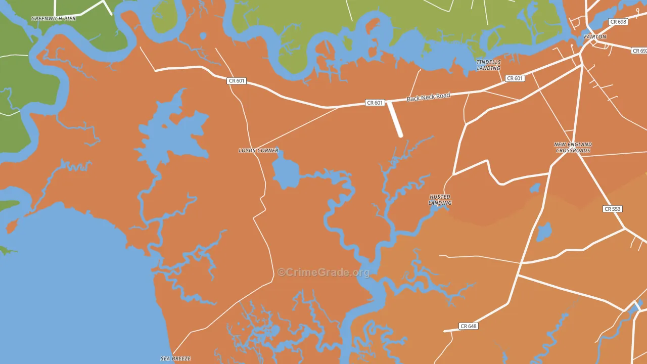 Sea Breeze, NJ Map of Vandalism Rates