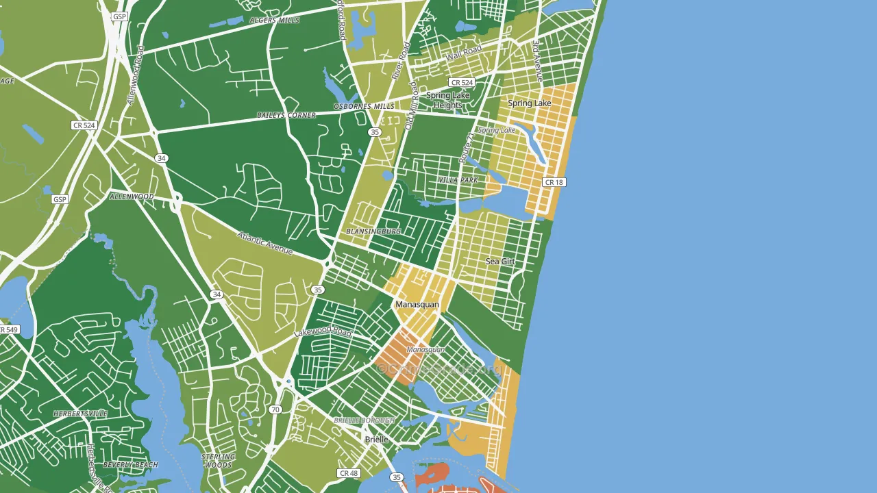 Sea Girt, NJ Map of Vandalism Rates