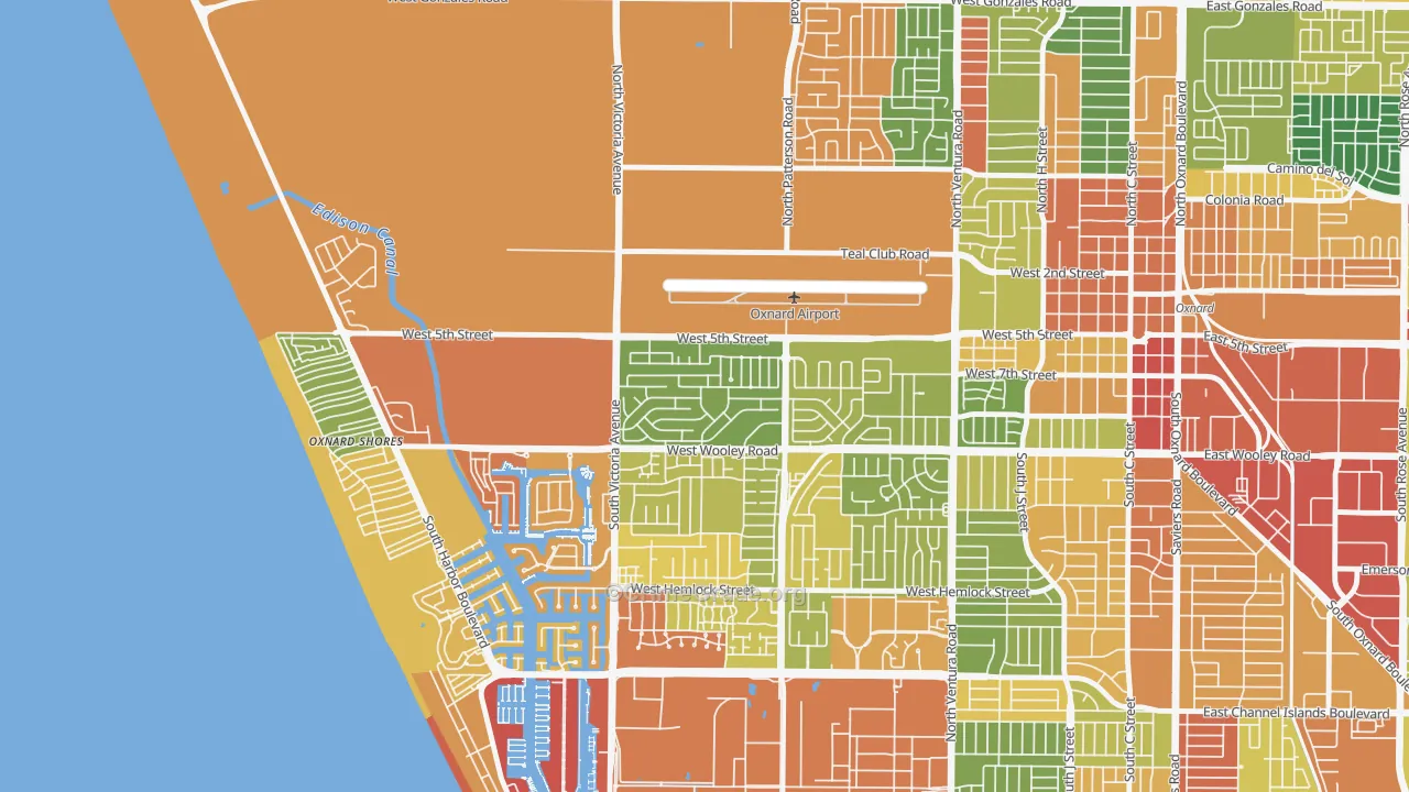 Sea View Estates, Oxnard, CA Map of Vandalism Rates
