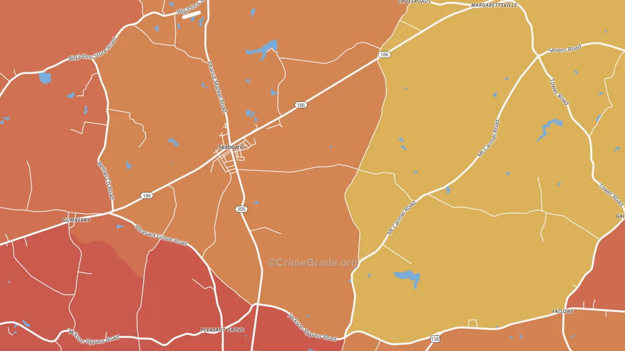 Seaboard, NC Map of Vandalism Rates