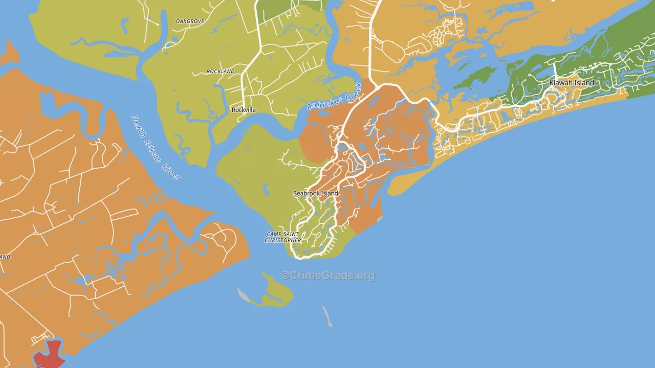 Seabrook Island, SC Map of Vandalism Rates