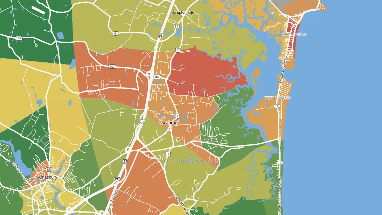 Seabrook, NH Map of Vandalism Rates