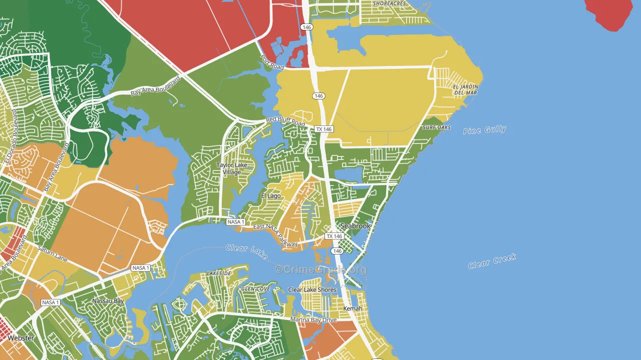 Seabrook, TX Map of Vandalism Rates