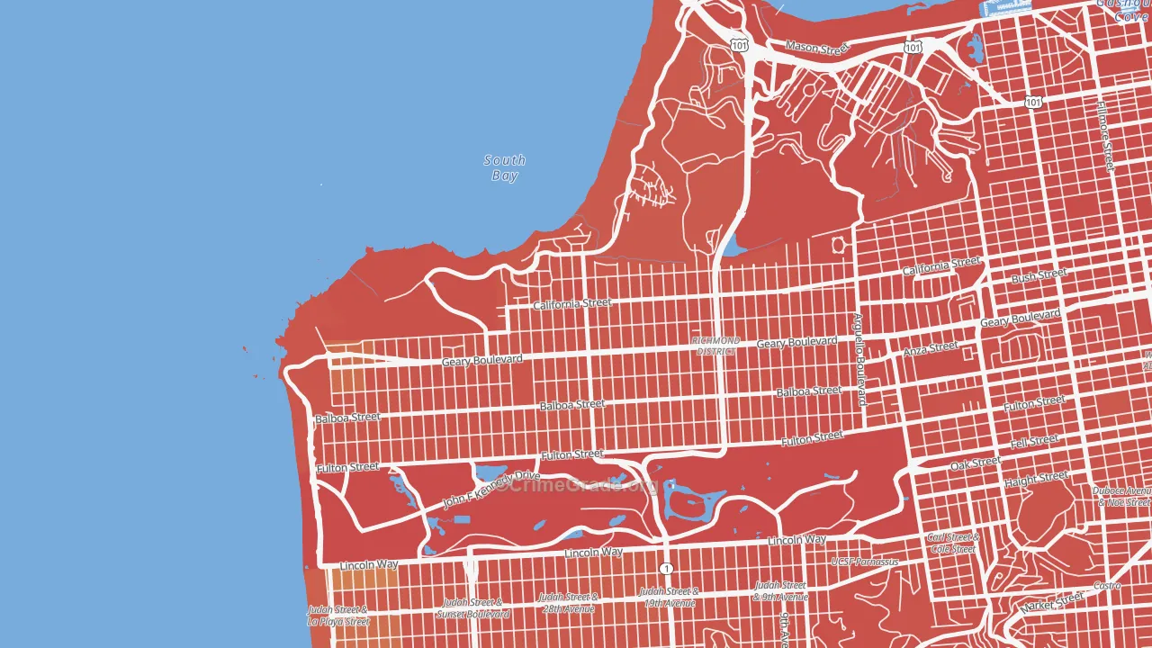 Seacliff, San Francisco, CA Map of Vandalism Rates