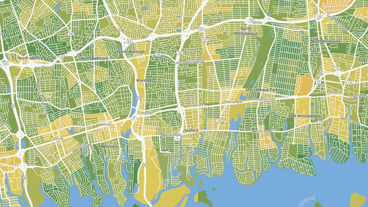 Seaford, NY Map of Vandalism Rates