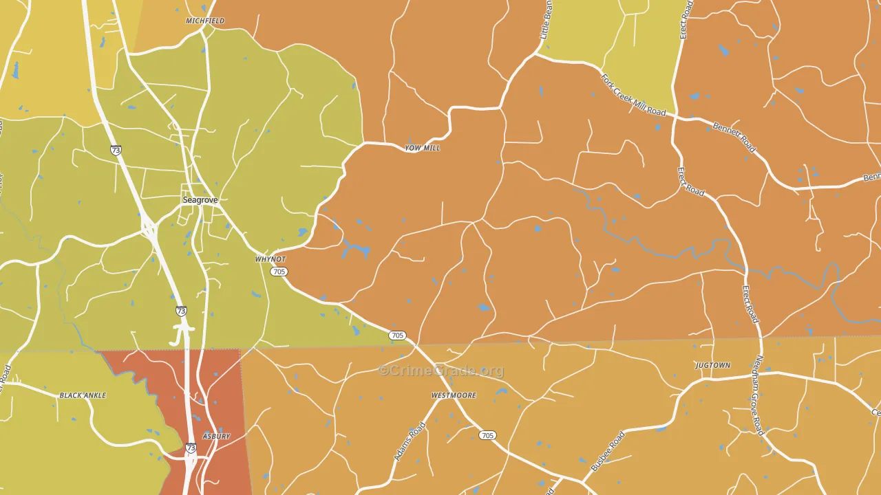 Seagrove, NC Map of Vandalism Rates
