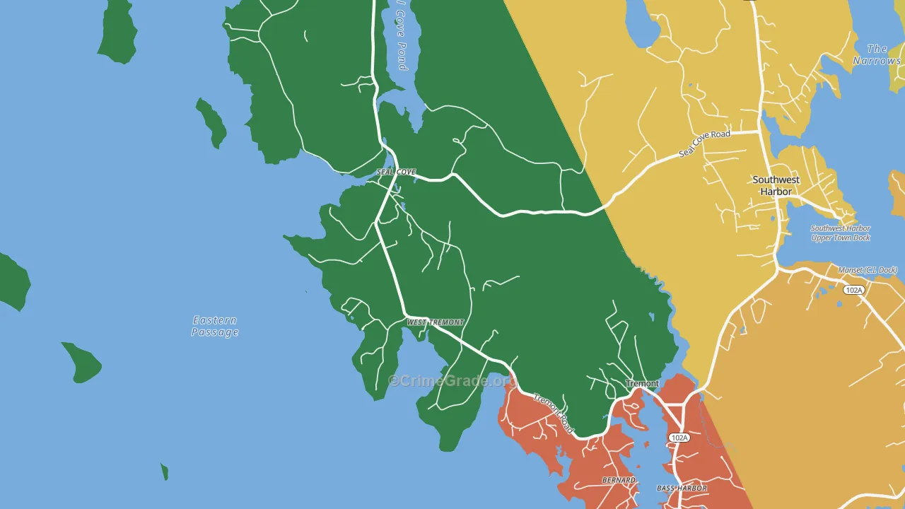 Seal Cove, ME Map of Vandalism Rates