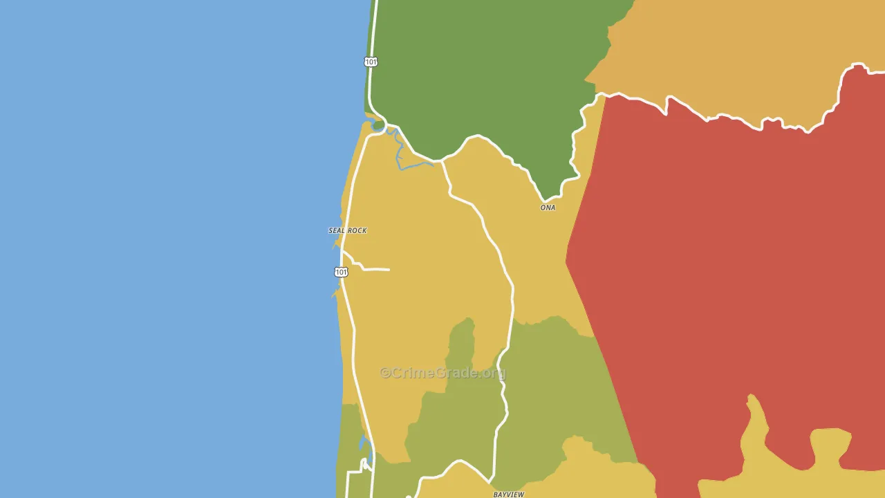 Seal Rock, OR Map of Vandalism Rates