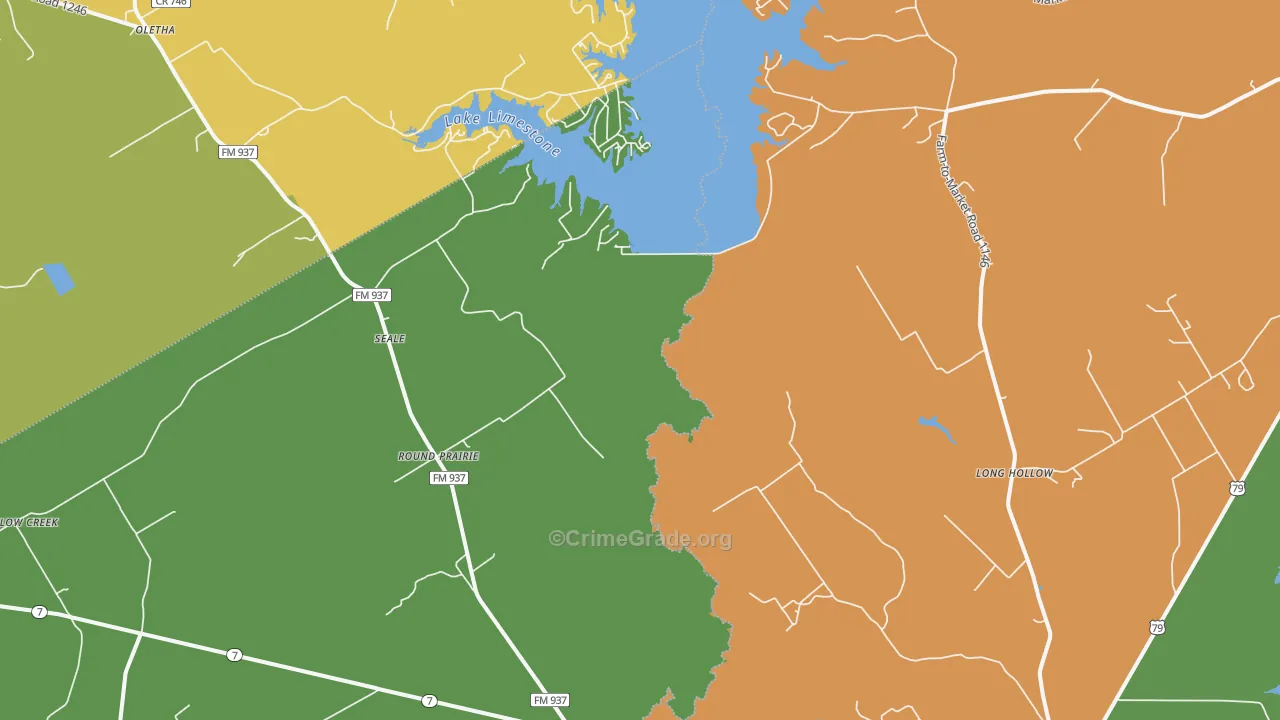 Seale, TX Map of Vandalism Rates