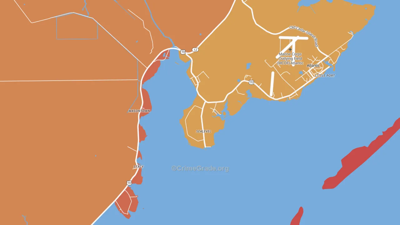 Sealevel, NC Map of Vandalism Rates