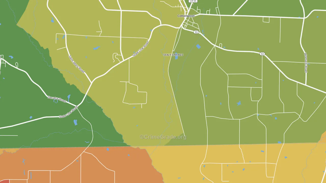 Sealy Springs, AL Map of Vandalism Rates