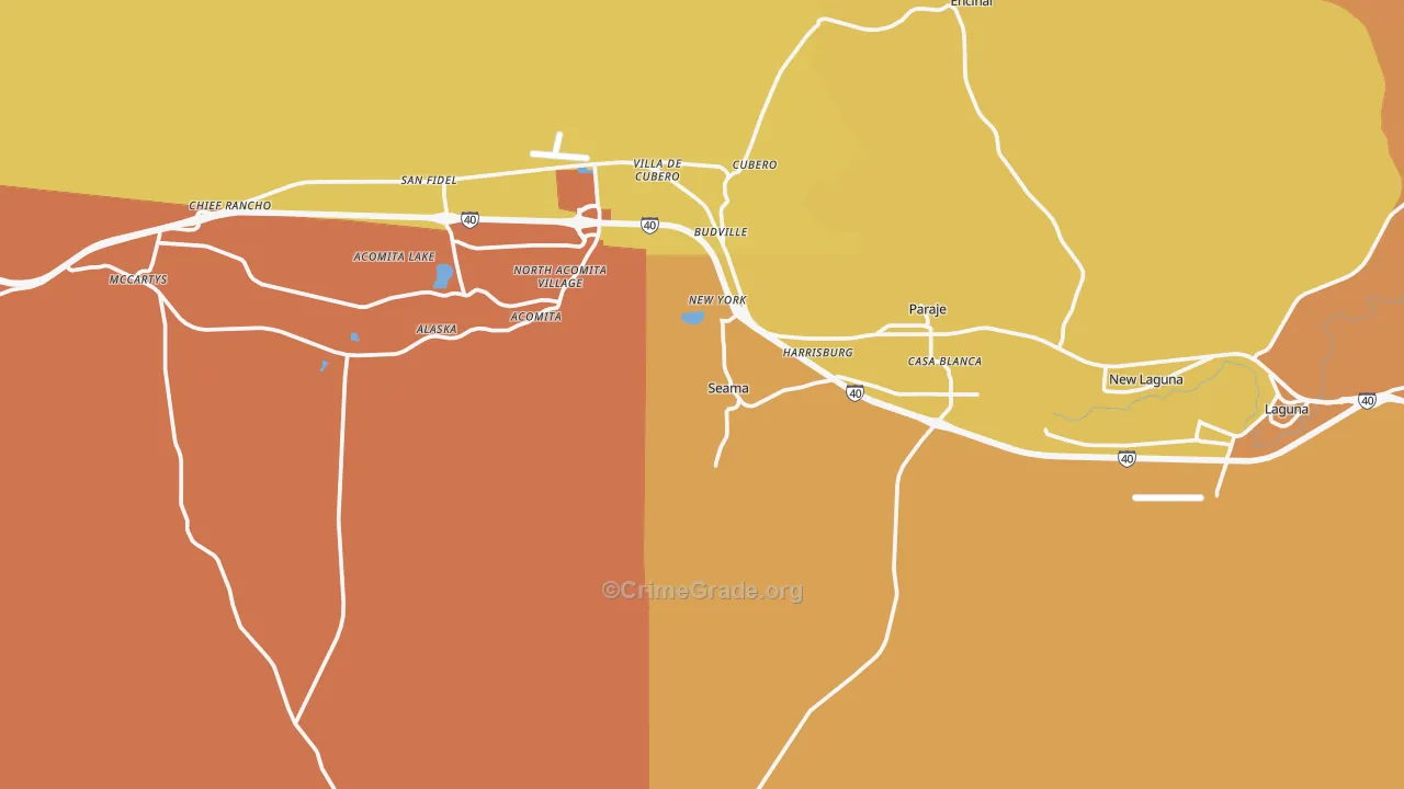 Seama, NM Map of Vandalism Rates