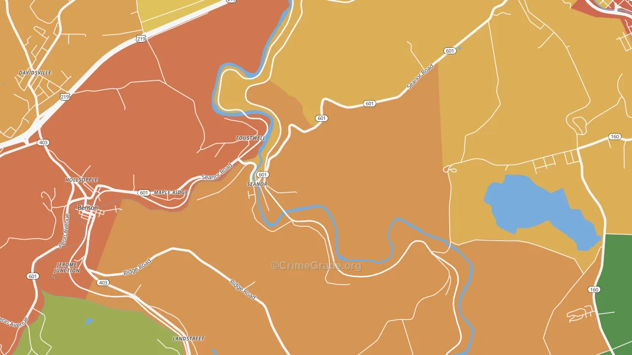 Seanor, PA Map of Vandalism Rates