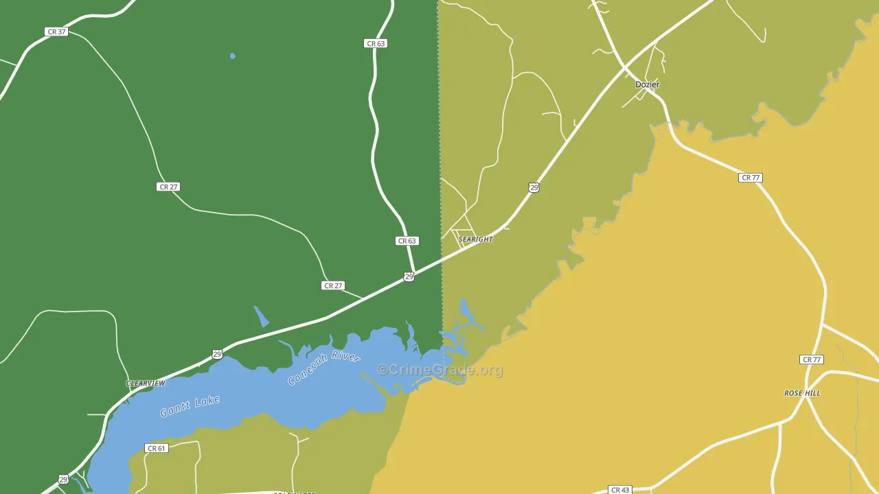 Searight, AL Map of Vandalism Rates