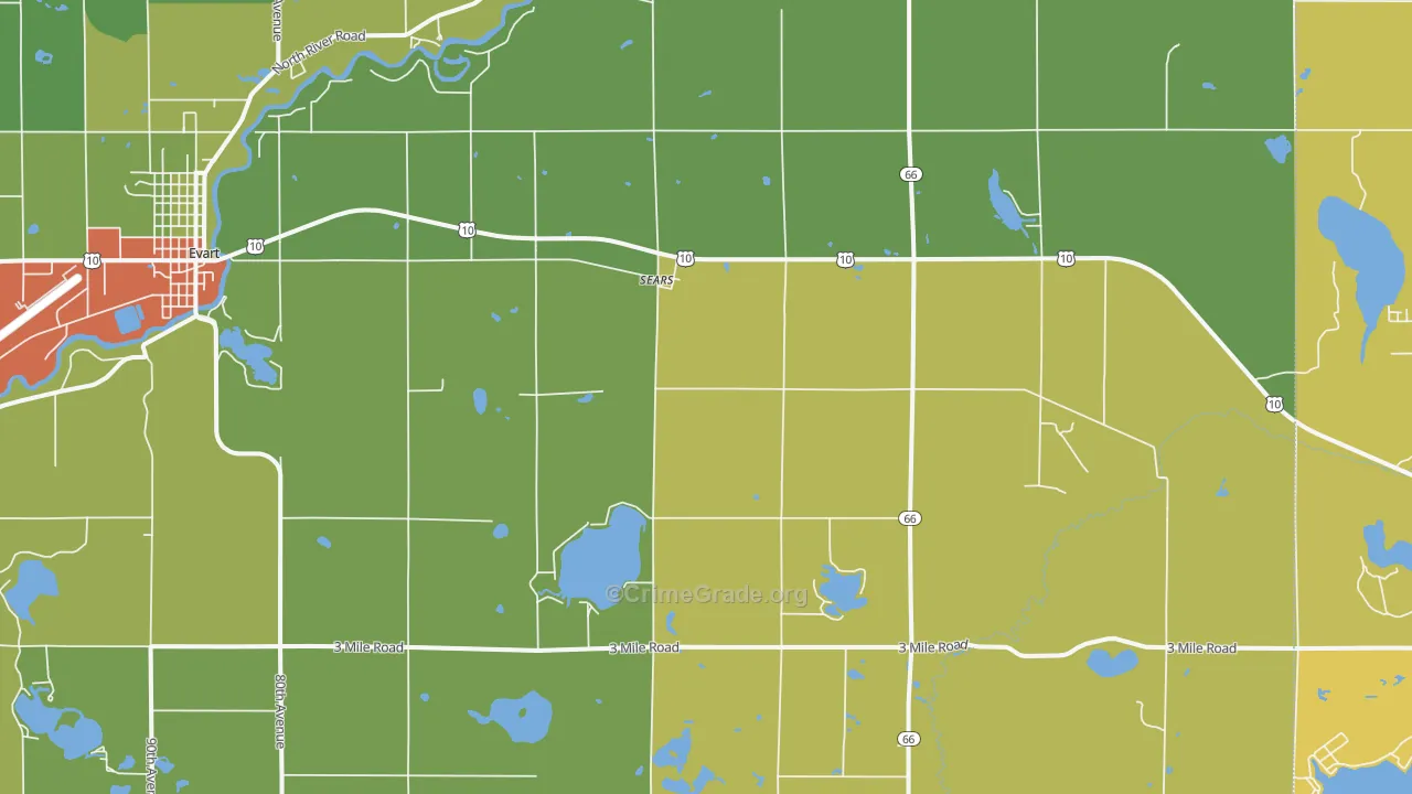 Sears, MI Map of Vandalism Rates