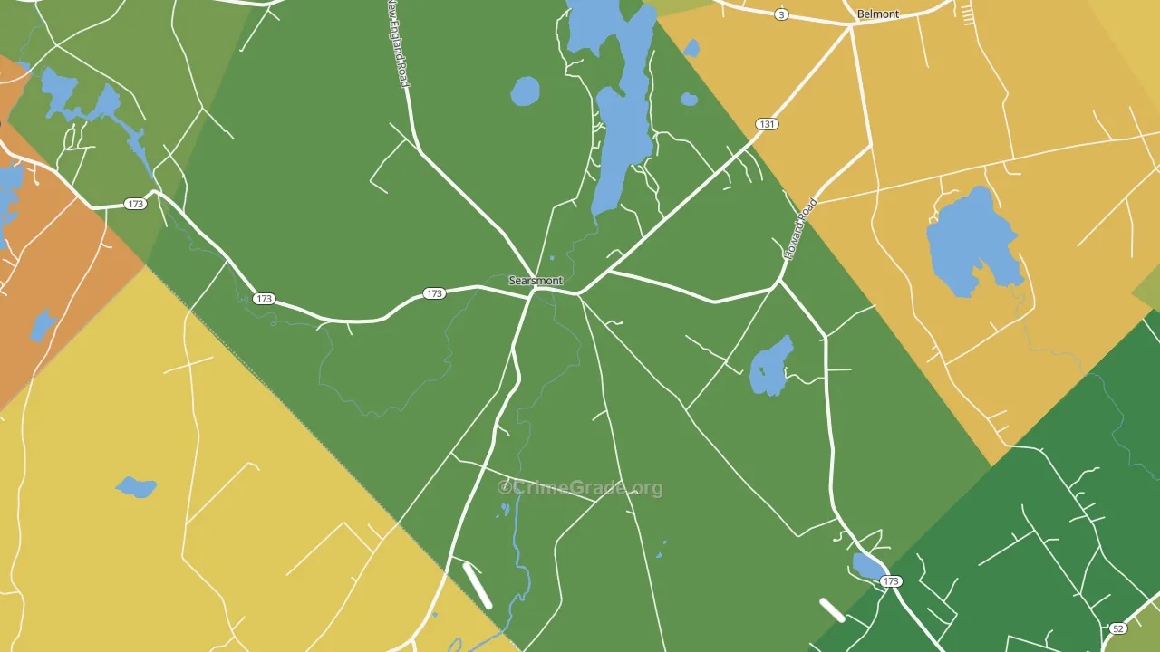 Searsmont, ME Map of Vandalism Rates