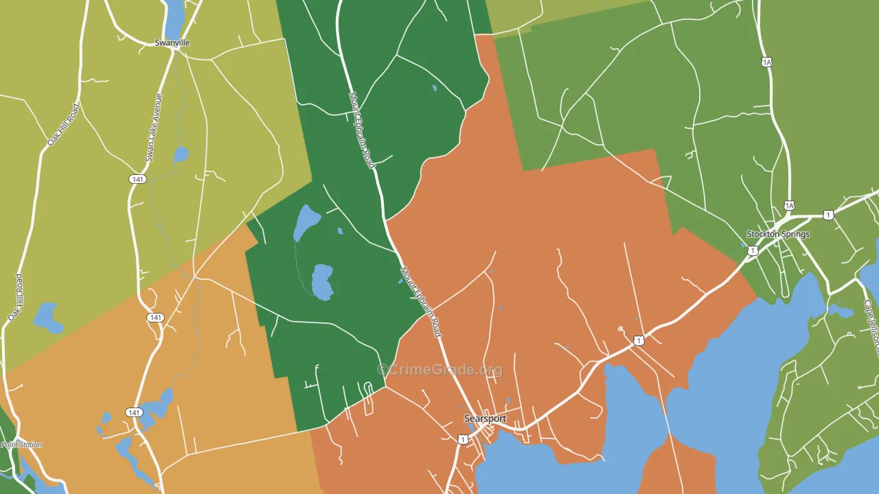 Searsport, ME Map of Vandalism Rates